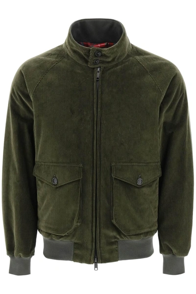 Baracuta G9 Af Cotton-corduroy Harrington Jacket In Green