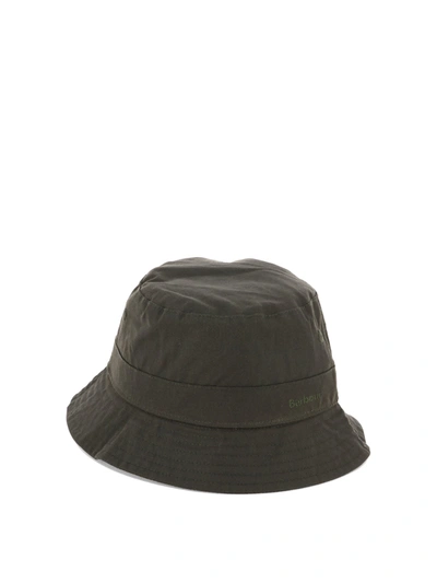 Barbour Stitch Detail Bucket Hat In Green