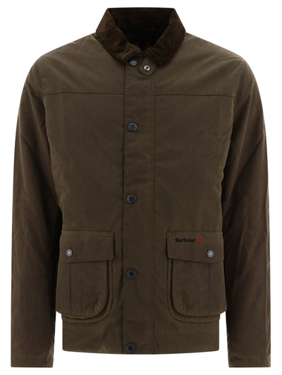 Barbour Green Waxed Jacket For Men