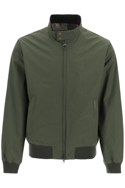 Barbour Nylon Harrington Jacket In Green