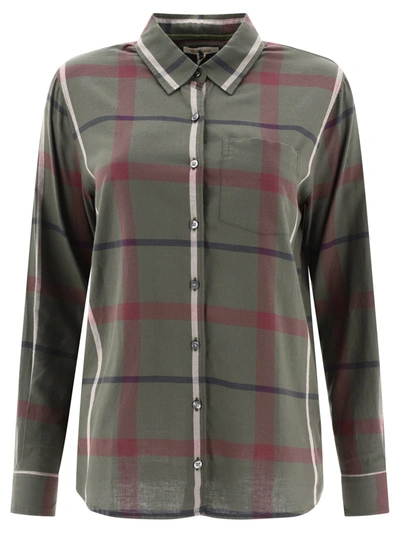 Barbour Oxer Check Shirts Green In Multi