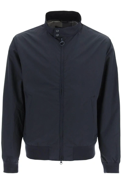 Barbour Nylon Harrington Jacket In Blue