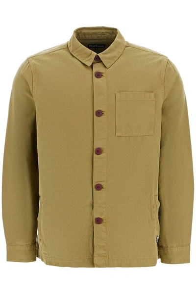 Barbour Washed Button-up Overshirt In Green