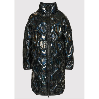 Love Moschino Black Polyester Jackets & Coat In Blue