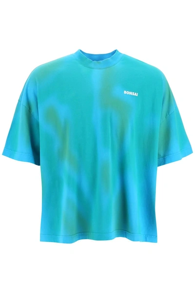 Bonsai Logo-print Abstract Pattern T-shirt In Light Blue,green