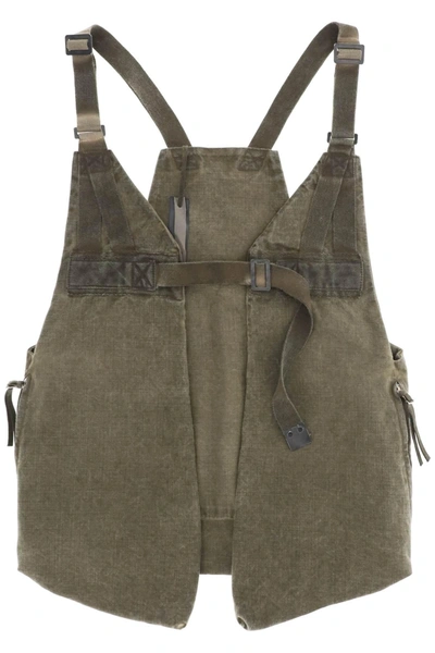 Boris Bidjan Saberi Resin Dyed Cotton Vest In Khaki