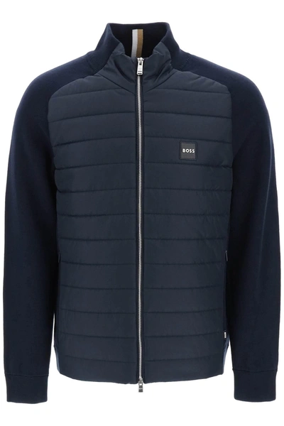 Hugo Boss Boss Cardigan In Blu Scuro