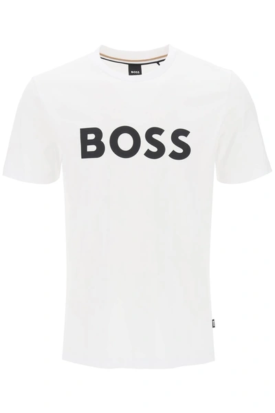 Hugo Boss Logo-print Cotton T-shirt In White