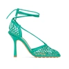Bottega Veneta Stretch Sandals In Mesh And Leather In Green