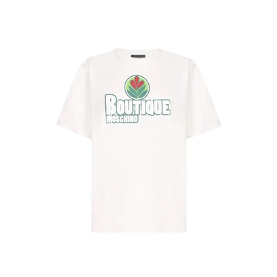 Boutique Moschino Boutique Cotton Logo T-shirt In White