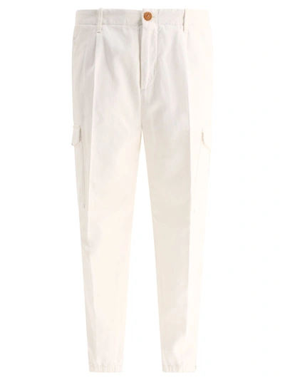 Brunello Cucinelli Pleat Detailed Tapered Cargo Pants In Multicolor