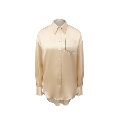 Brunello Cucinelli Silk Shirt In Gold