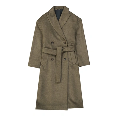 Brunello Cucinelli Wool And C Mere Coat In Green