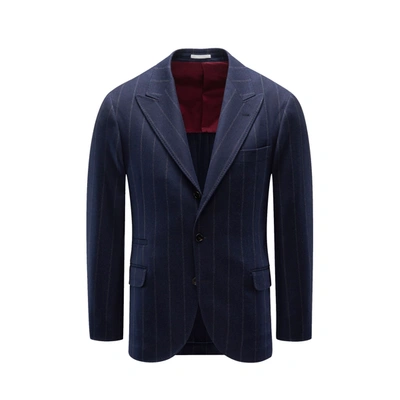 Brunello Cucinelli Wool Jacket In Blue