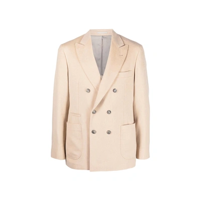 Brunello Cucinelli Wool Jacket Men In Neutral