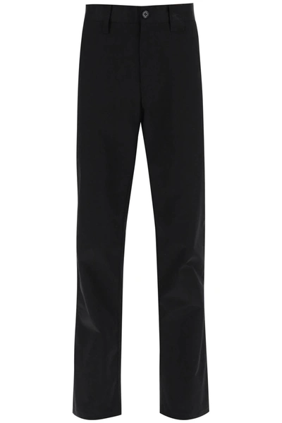 Burberry Denton Straight-leg Regular-fit Cotton Trousers In Black