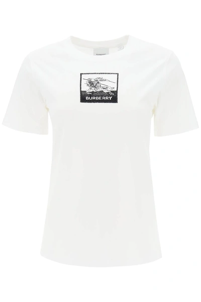 Burberry Margot Logo Cotton T-shirt In White