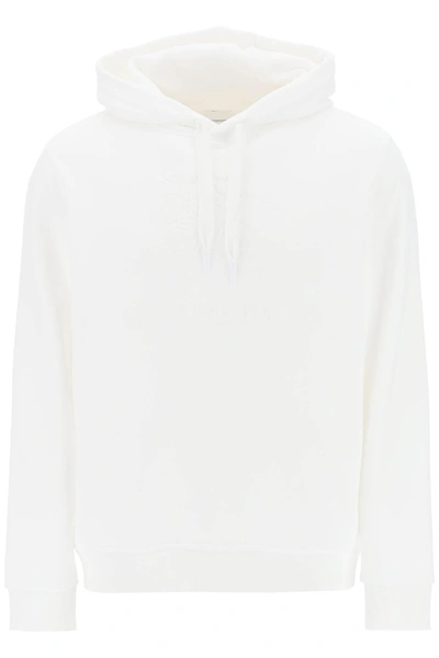 Burberry Ekdraynerbridge Logo-embossed Cotton Hoodie In White