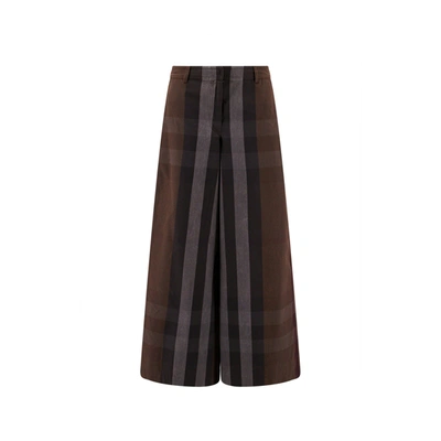 Burberry Cotton Pants In Brown