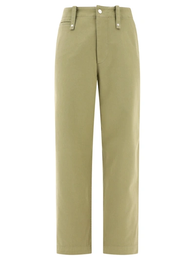 Burberry Satin Si Cotton Pants In Green