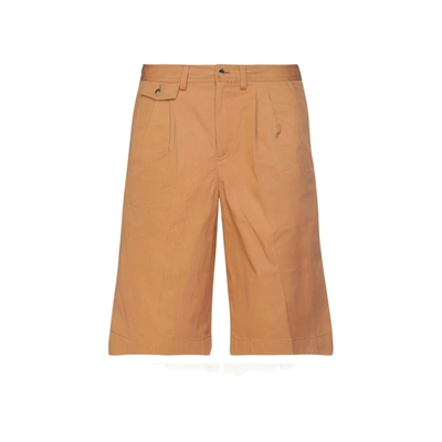 Burberry Brown Cotton Shorts In Beige