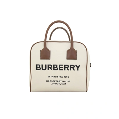 BURBERRY BURBERRY CUBE HORSEFERRY CANVAS SATCHEL BAG