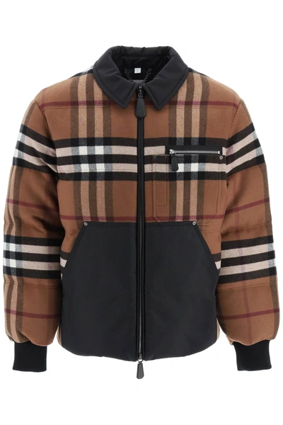 Burberry Exaggerated-check Down Puffer Jacket In Brown
