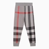 BURBERRY BURBERRY GREY KNITTED CHECK TROUSERS