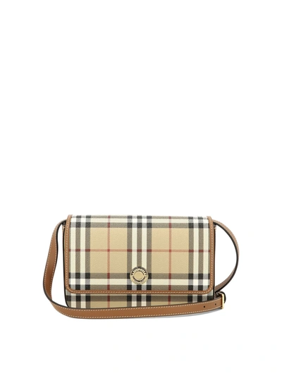Burberry Ls Hampshire Check Printed Shoulder Bag In Brown