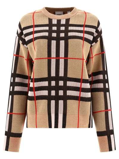 Burberry Pull Col Rond Harrietta In Beige