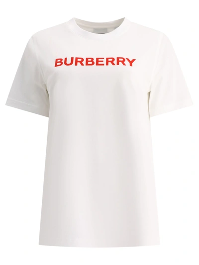 Burberry Logo Print Cotton T-shirt In White