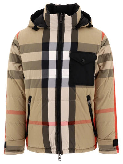 Burberry Rutland Reversible Hooded Down Jacket In Archive_beige_ip_chk