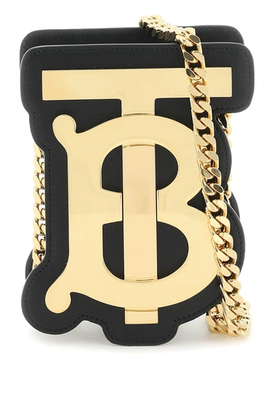 Burberry Tb Mini Crossbody Bag In Black,gold