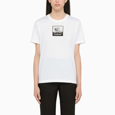 Burberry Margot Logo Cotton T-shirt In White
