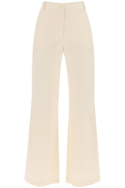 By Malene Birger Carass Linen Blend Trousers In White