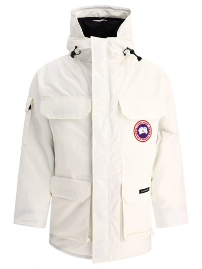 Canada Goose Expedition Hooded Parka Coat In White