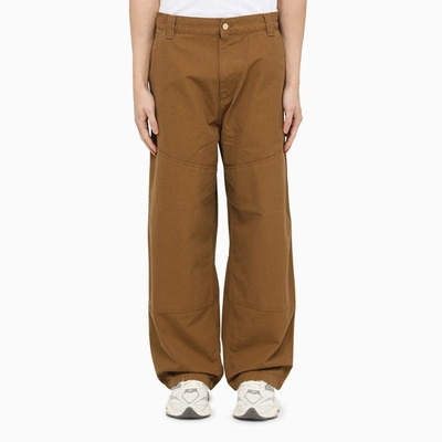 Carhartt Wide Panel Cotton Trousers In Brown