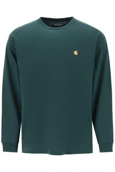 Carhartt Long-sleeved Chase T-shirt In Green