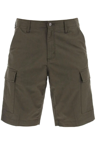 Carhartt Regular Cargo Shorts In Ripstop Cotton In Khaki