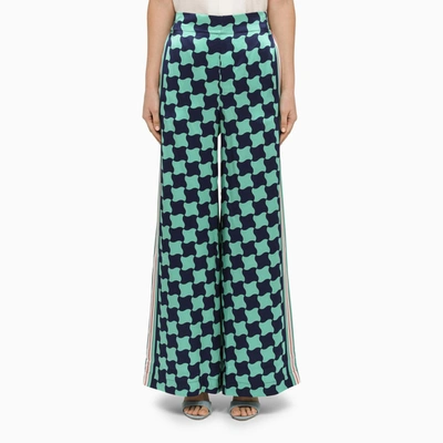 Casablanca Blue/light Blue Palazzo Trousers In Print