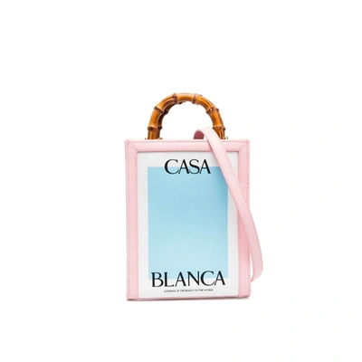 Casablanca Mini Casa Vanvas Tote Bag In Pink