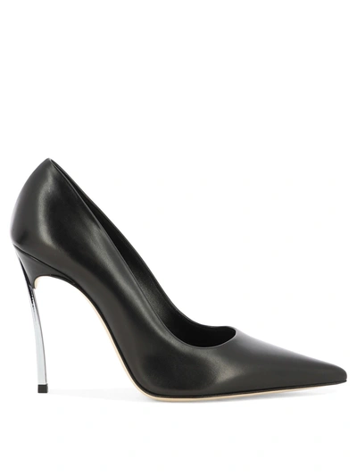 Casadei Leather Pumps With Blade Heel In Black