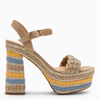 CASTAÃ±ER CASTAÑER MULTICOLOURED JUTE SANDAL