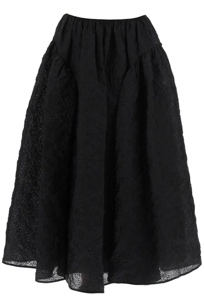 Cecilie Bahnsen Fatou Midi Skirt In Black | ModeSens