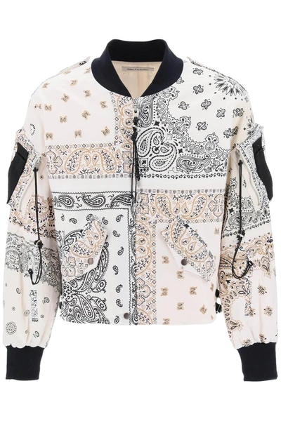 Children Of The Discordance Bomber Jacket With Bandana Motif In White