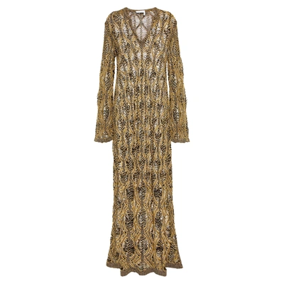 CHLOÉ CHLOE' OPENWORK LINEN AND SILK DRESS