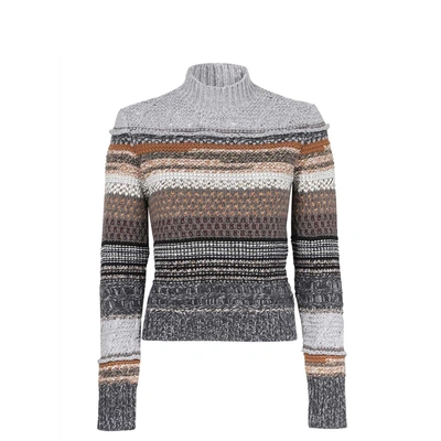 Chloé Multicolor Cashmere Blend Sweater Multicoloured Chloe Donna Xs In Brown