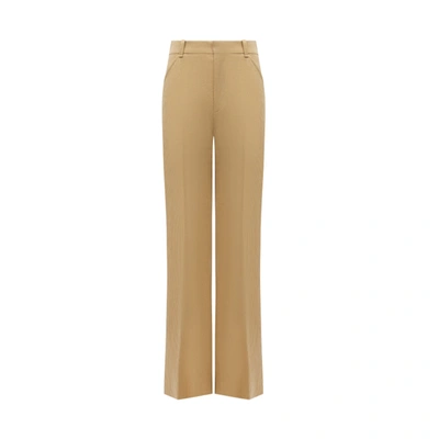 Chloé Chloe' Wide Leg Linen Pants In Beige