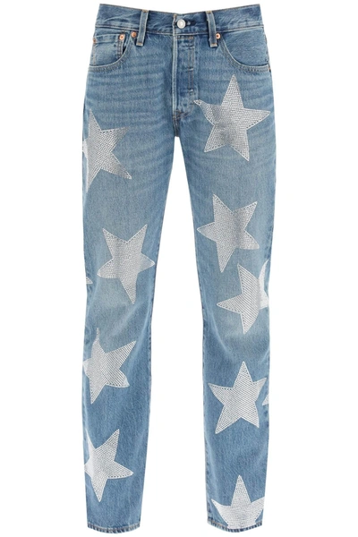 Collina Strada X Levi's® Star Capsule Rhinestone 501® Straight Leg Jeans In Blue