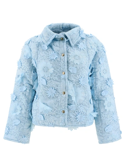 Collina Strada Sky Flower Down Jacket In Blue